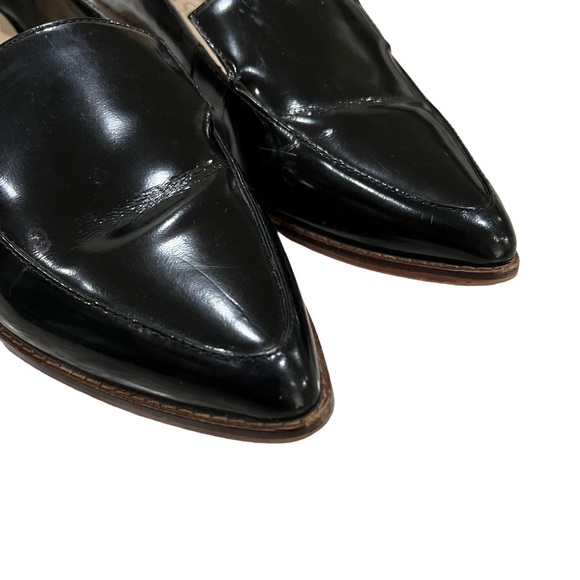 Sole Society 7 Beau Black Leather Point Toe Slip On Loafer Flat - Picture 3 of 7